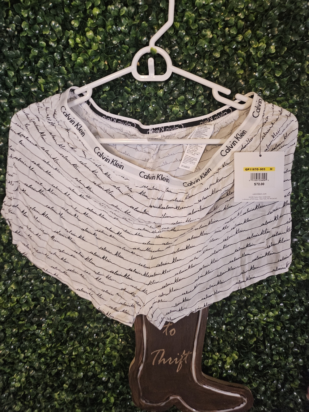 Calvin Klein White Women's Script Logo Lounge Top